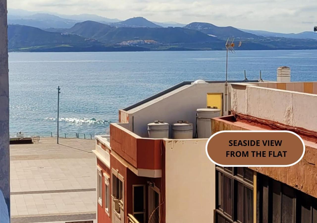 Casita Canaria Playa Beachfront Access & Lateral Ocean View With Terrace لاس بالماس دي غران كاناريا المظهر الخارجي الصورة